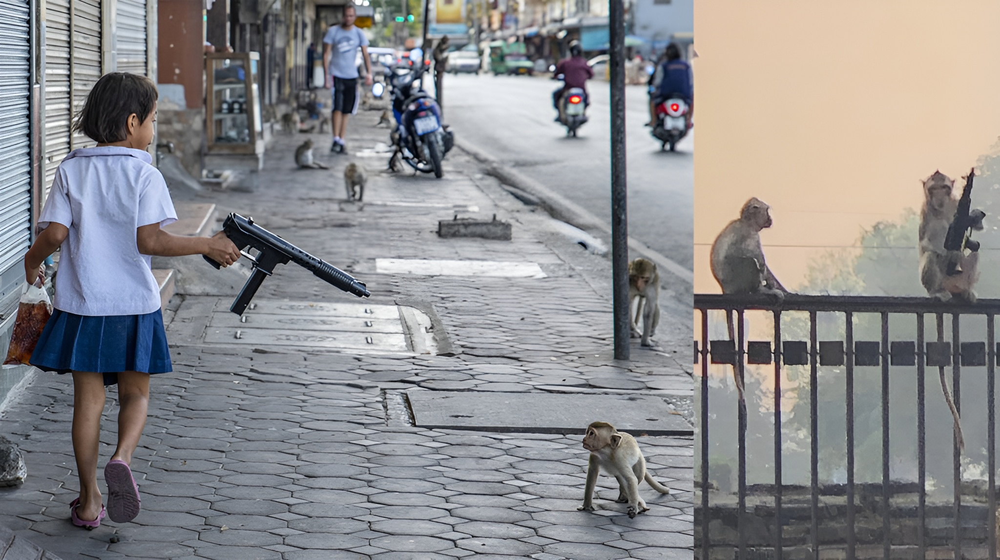Wild monkeys terrorise Lopburi residents in Thailand